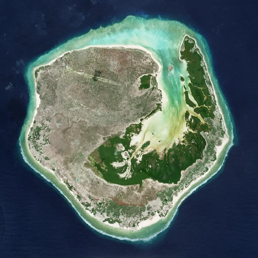 Satellite image of Europa Island in the Indian Ocean
