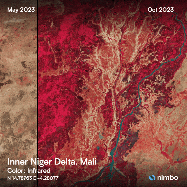 Satellite view of the Inner Niger Delta