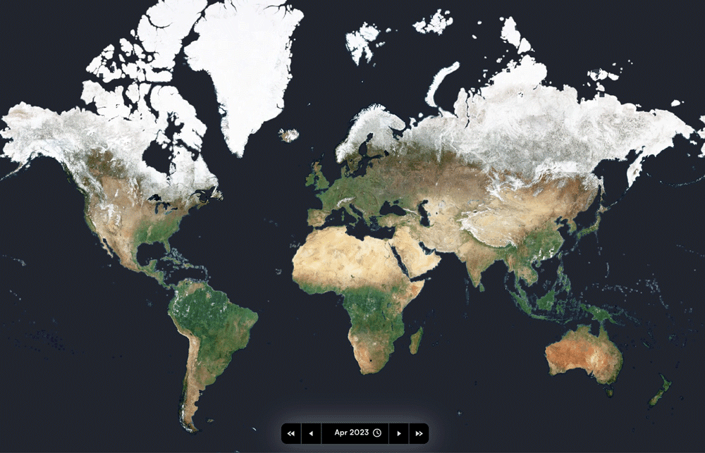 Satellite timelapse of the world in 2023