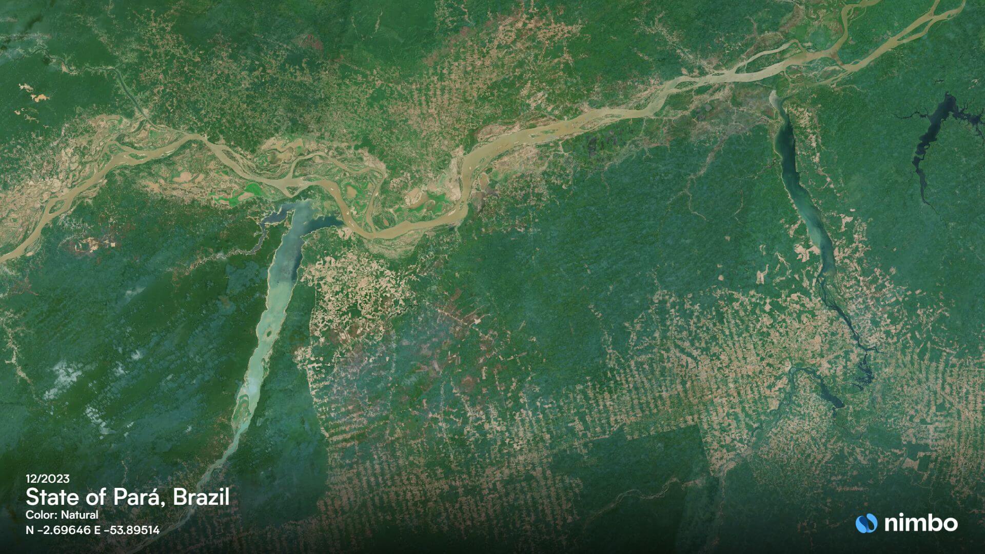 Satellite view of Para State in Brazil - Nimbo image without clouds