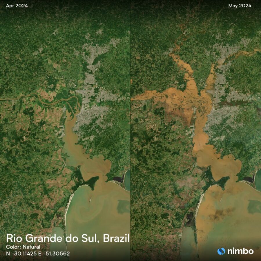 Rio grande do Sul before and after 2024 floods