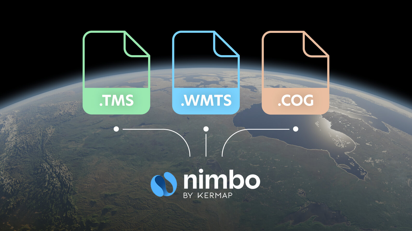 File formats as file icons with Earth in background