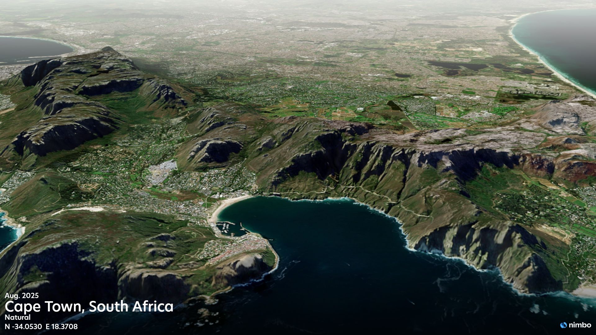 Satellite view of Capetown from Nimbo Earth Online