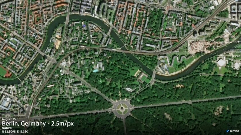 Satellite image of Berlin in super-resolution