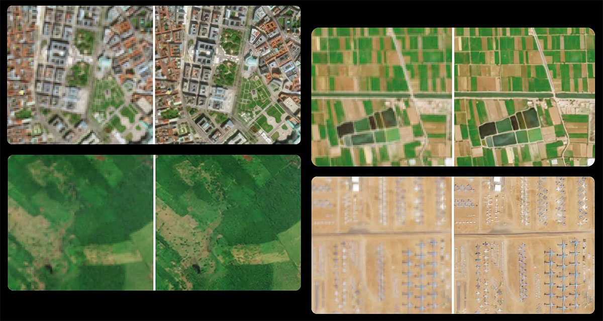 Four samples of super resolution enhancements