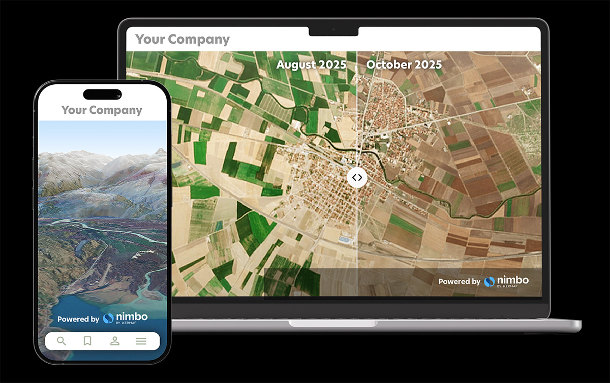 Nimbo satellite maps integrated in mobile and desktop