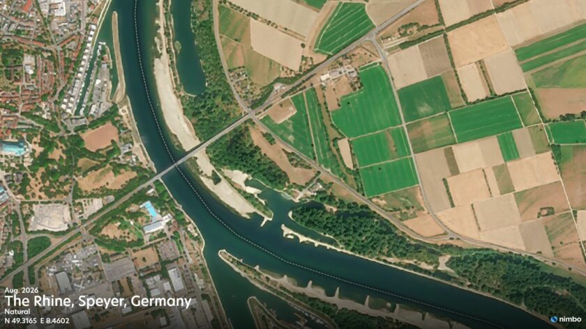 Rhine at Speyer, Germany: August 2025 vs August 2026